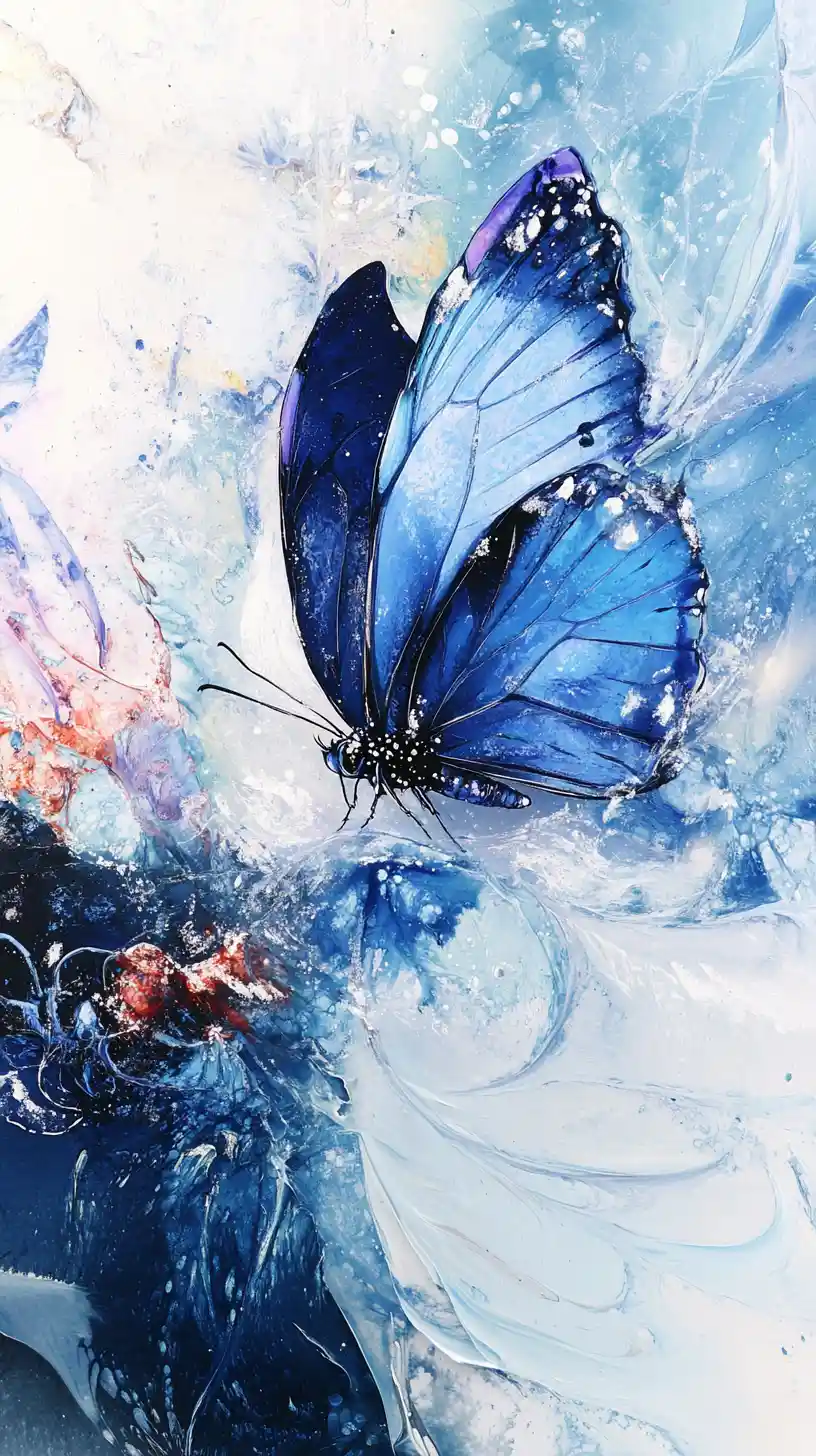 Ethereal Icy Butterfly With Dragon Scaled Wings