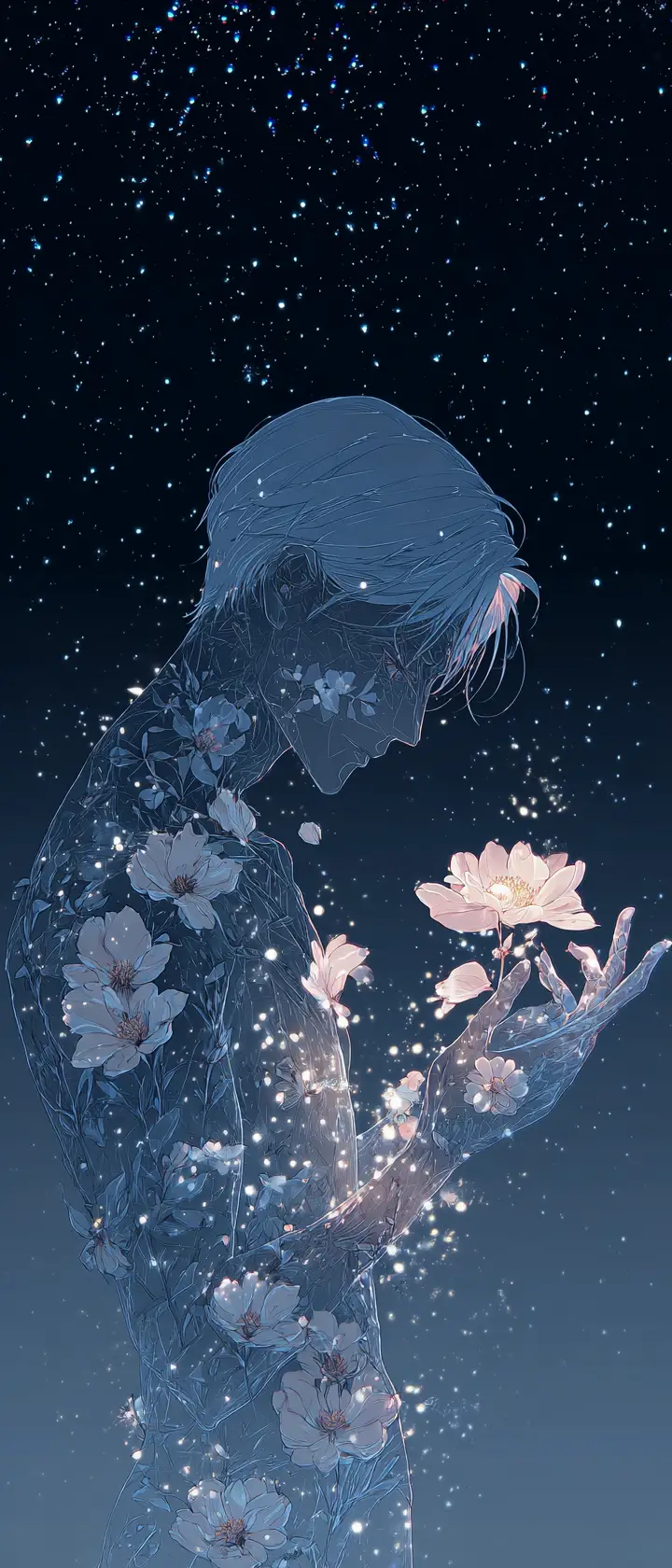 夜空中綻放花朵的光之天體存在