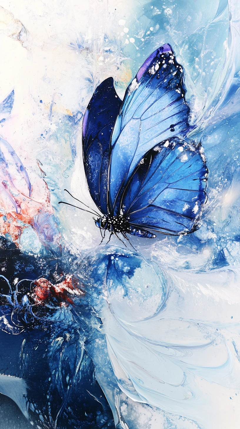 Ethereal Icy Butterfly With Dragon Scaled Wings