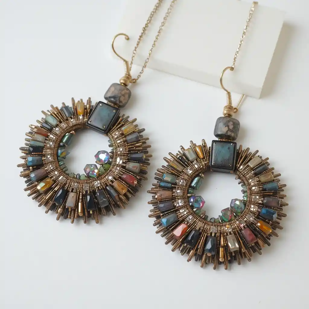 Handgefertigter Schmuck und Taschen aus recycelten Fashion-Materialien