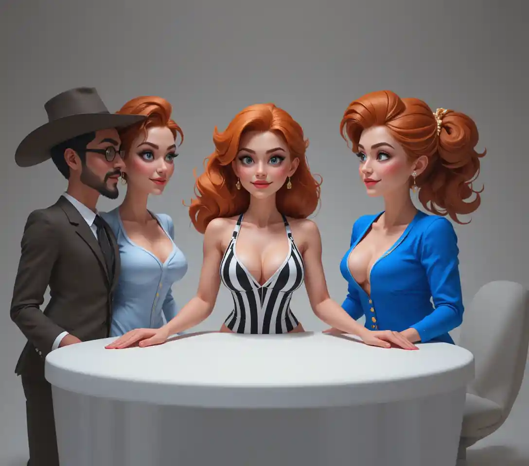 金の延べ棒を囲む4人のローポリキャラクター