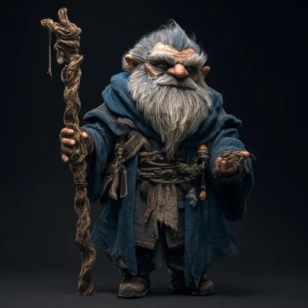 Dark fantasy dwarf wizard casting a defensive spell