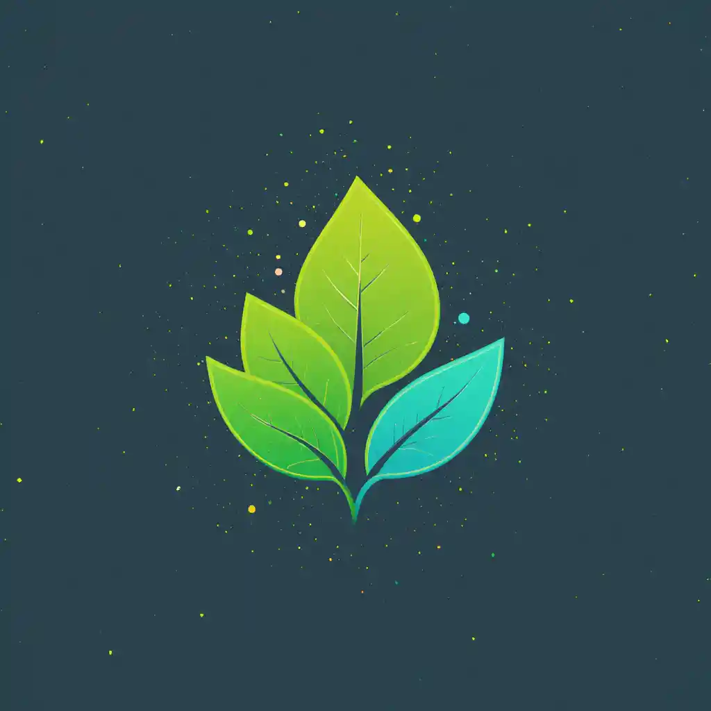 Modern eco leaf logo icon with organic clean lines