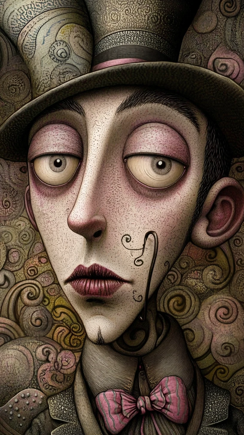 Mímico francês surreal em um mundo fantástico e onírico
