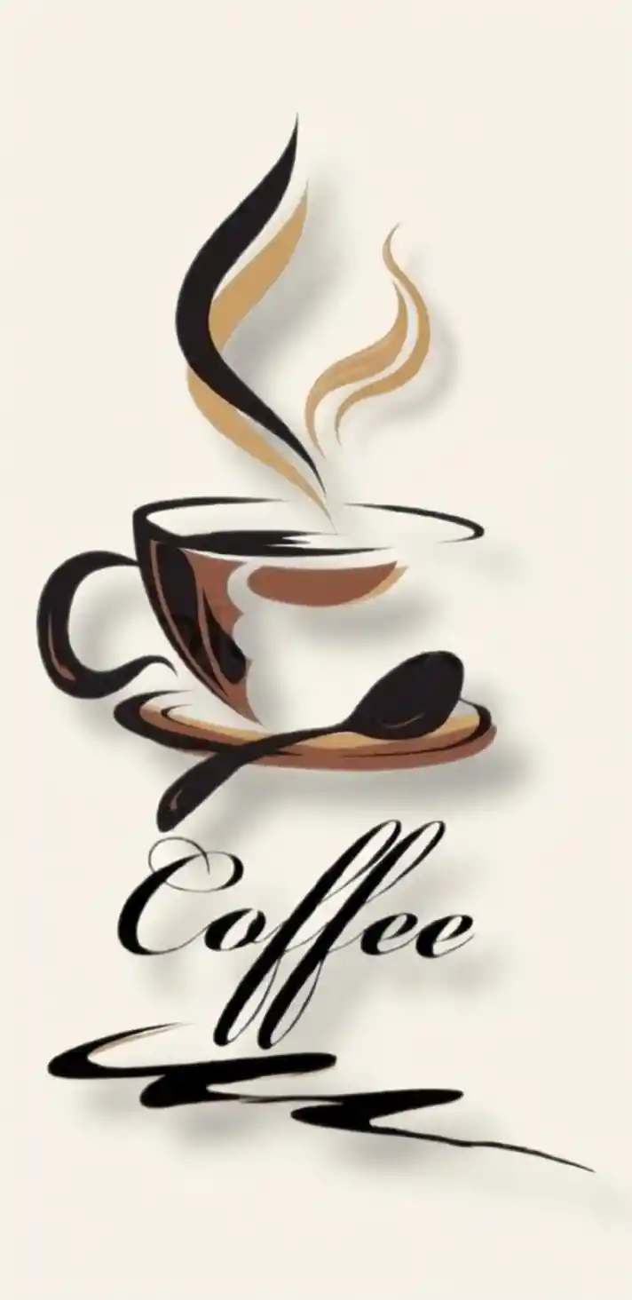 Rabisco digital minimalista de uma xícara de café com pires
