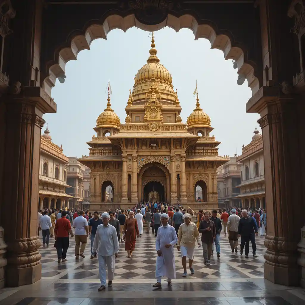 Somnath-Tempel mit Blick auf den weiten Horizont des Arabischen Meeres