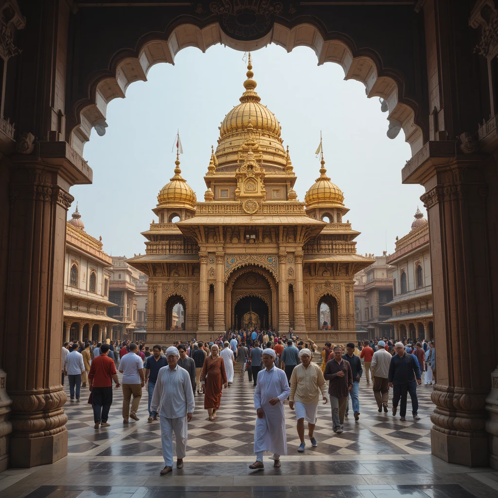 Somnath-Tempel mit Blick auf den weiten Horizont des Arabischen Meeres