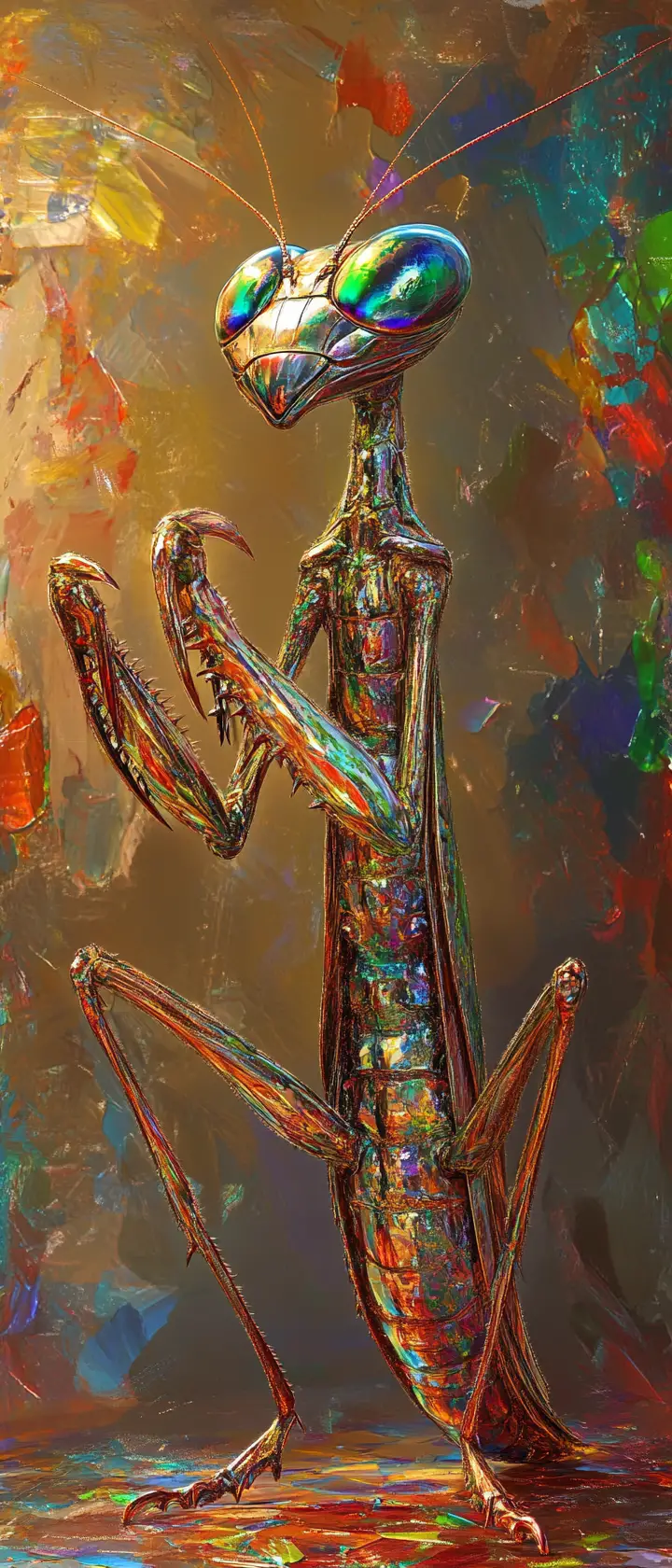 Mante Fantastique Contemplative dans un Monde Coloré et Enchanteur
