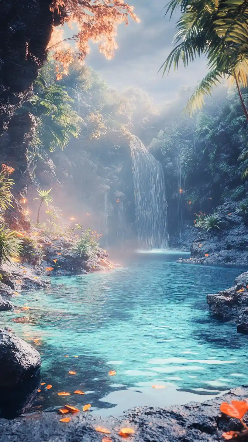 Intimate couple embrace on a rainy tropical ocean cliff