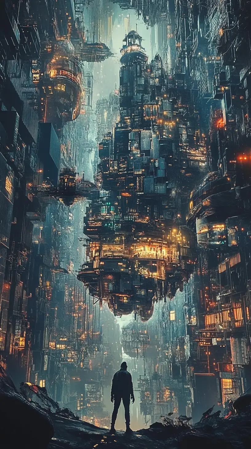 賽博龐克風格藝術中的超現實黑暗奇幻幻象