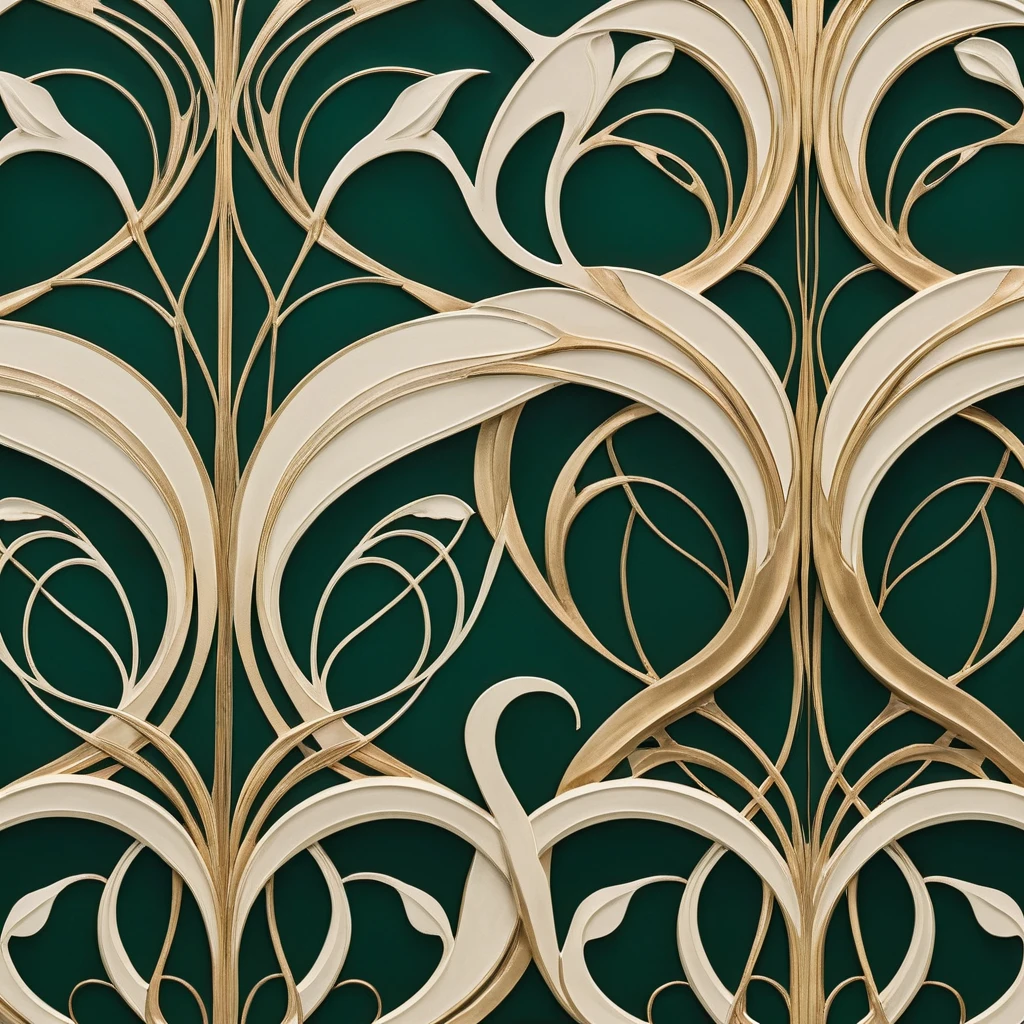 Design Art nouveau Organique aux Formes Courbes et Fluides