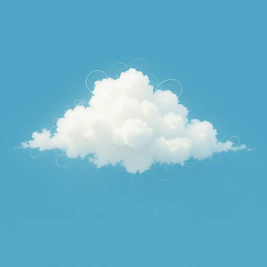 Nube blanca minimalista en un cielo azul brillante