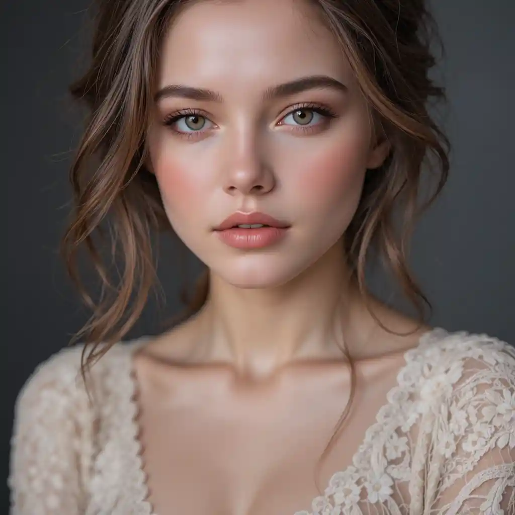 Portrait en gros plan d’une jeune femme aux yeux noisette