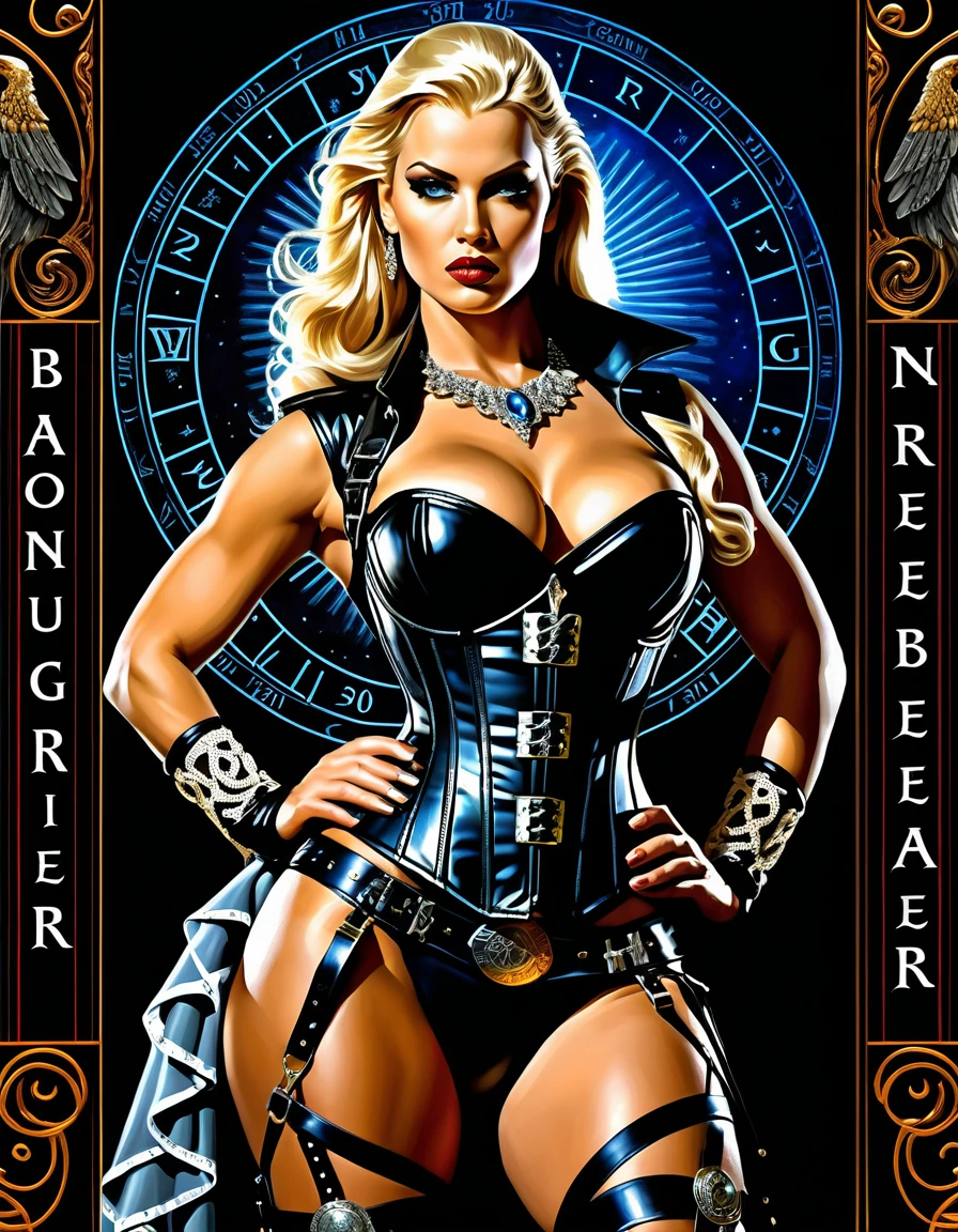Valkyrie-Pin-up-Kriegerin in glamouröser Korsett-Rüstung