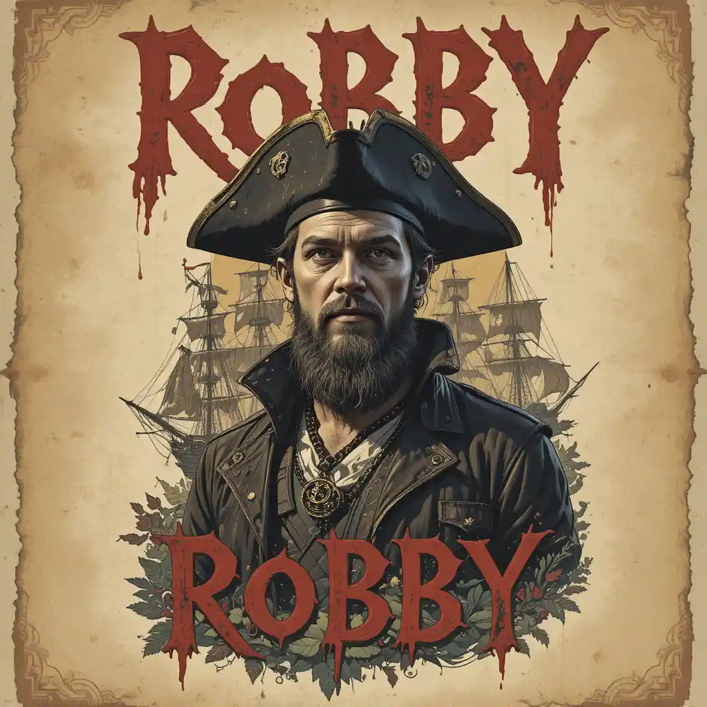 Posterdesign mit einem Mann und fettem „Robby“-Text