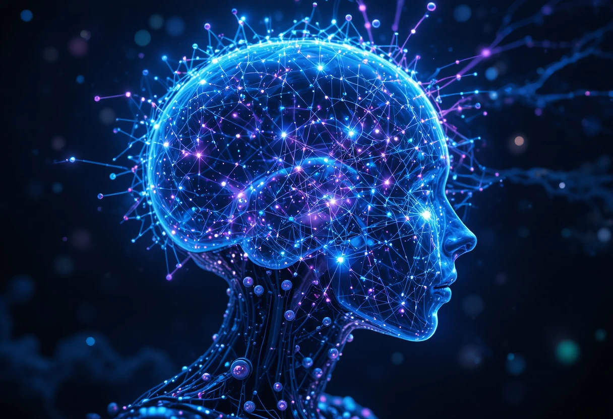 Mente robotica luminosa come una rete neurale cosmica