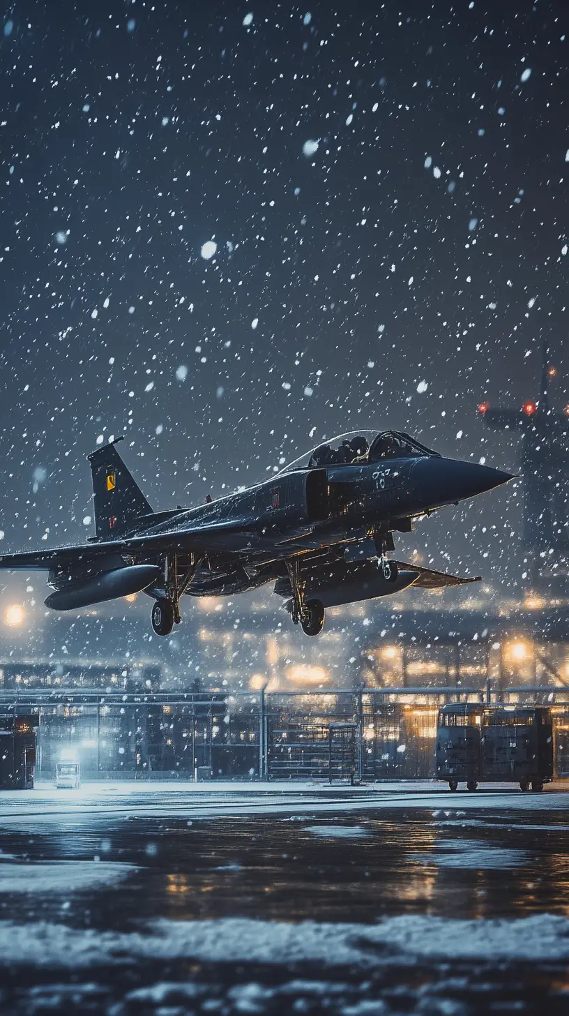 ふわふわな雲間を翔けるアニメ風戦闘機
