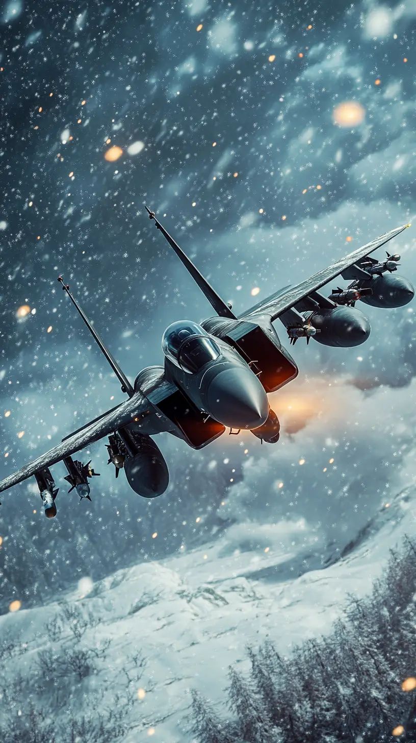 ふわふわした雲の空を飛ぶヨーロッパの戦闘機