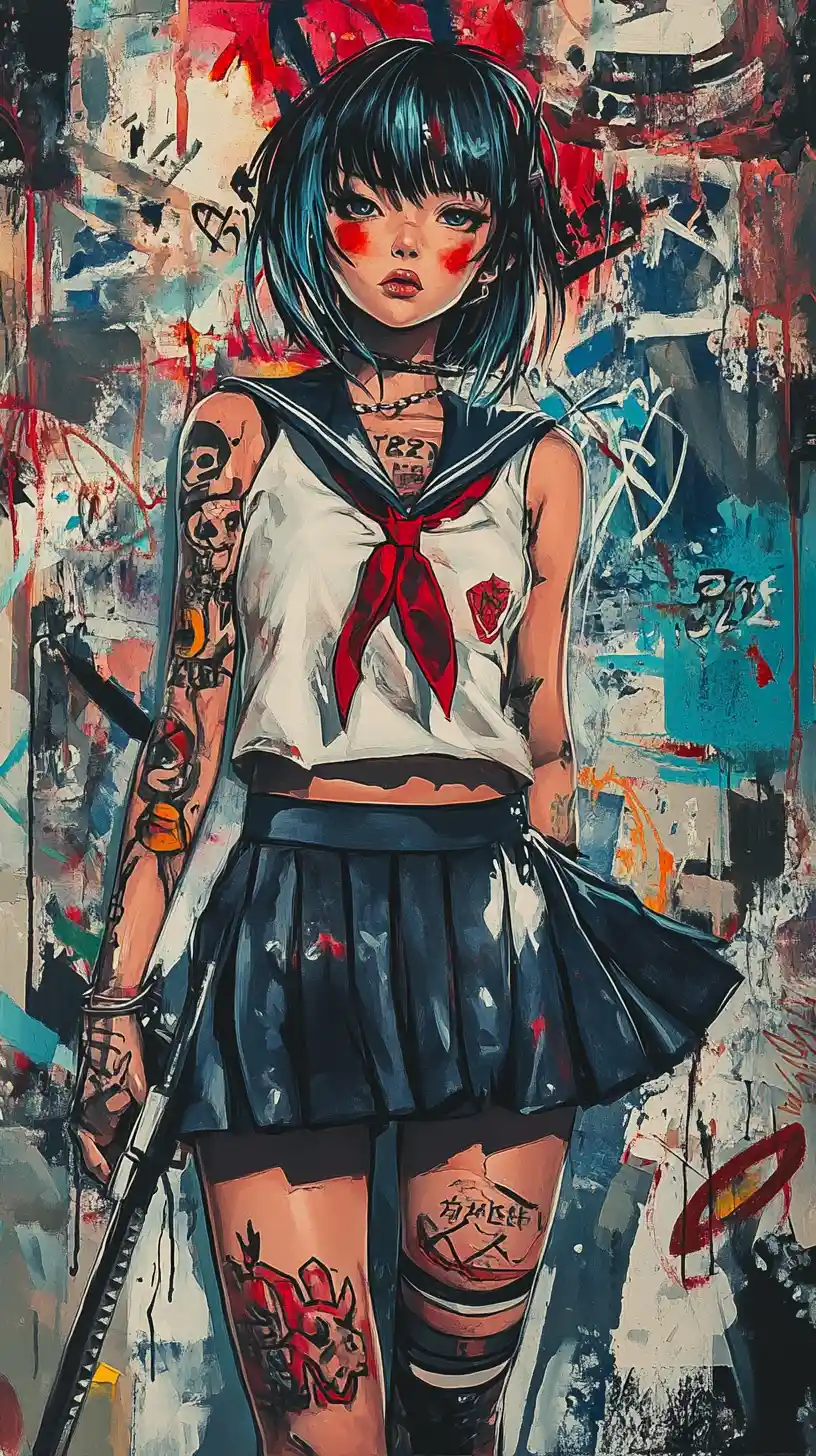 Estudante japonesa rebelde enfrenta a autoridade em estilo anime