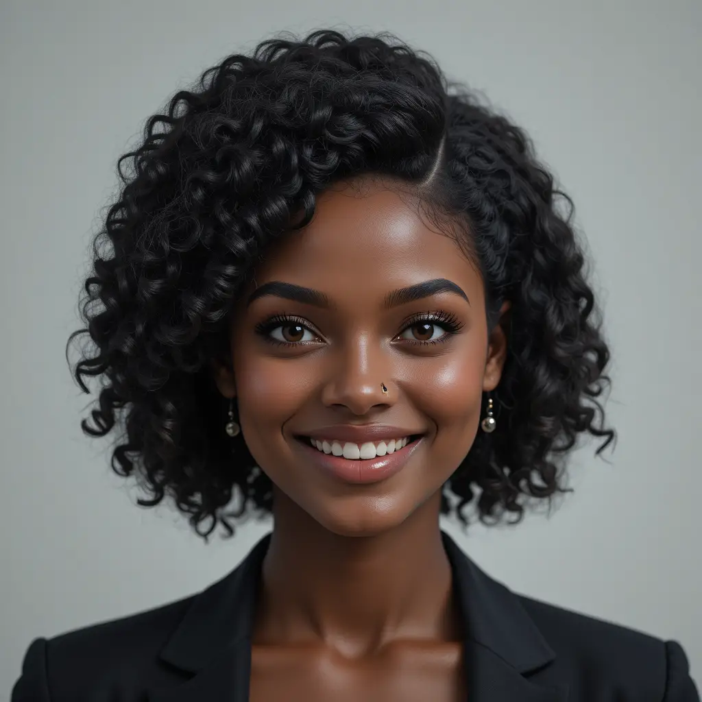 Retrato de avatar de IA de mulher afro-americana simpática