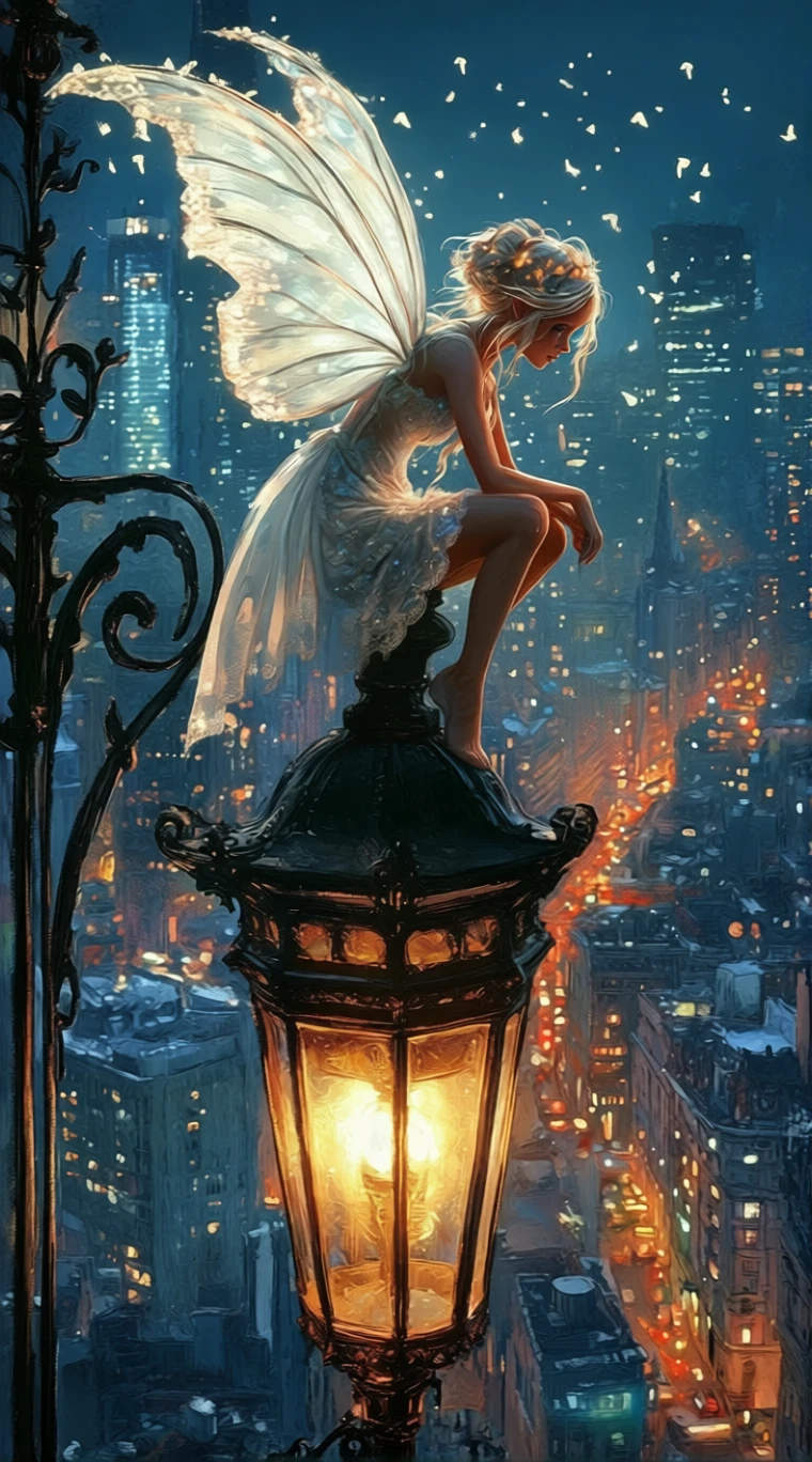 Single fairy facing toward the right side of the frame