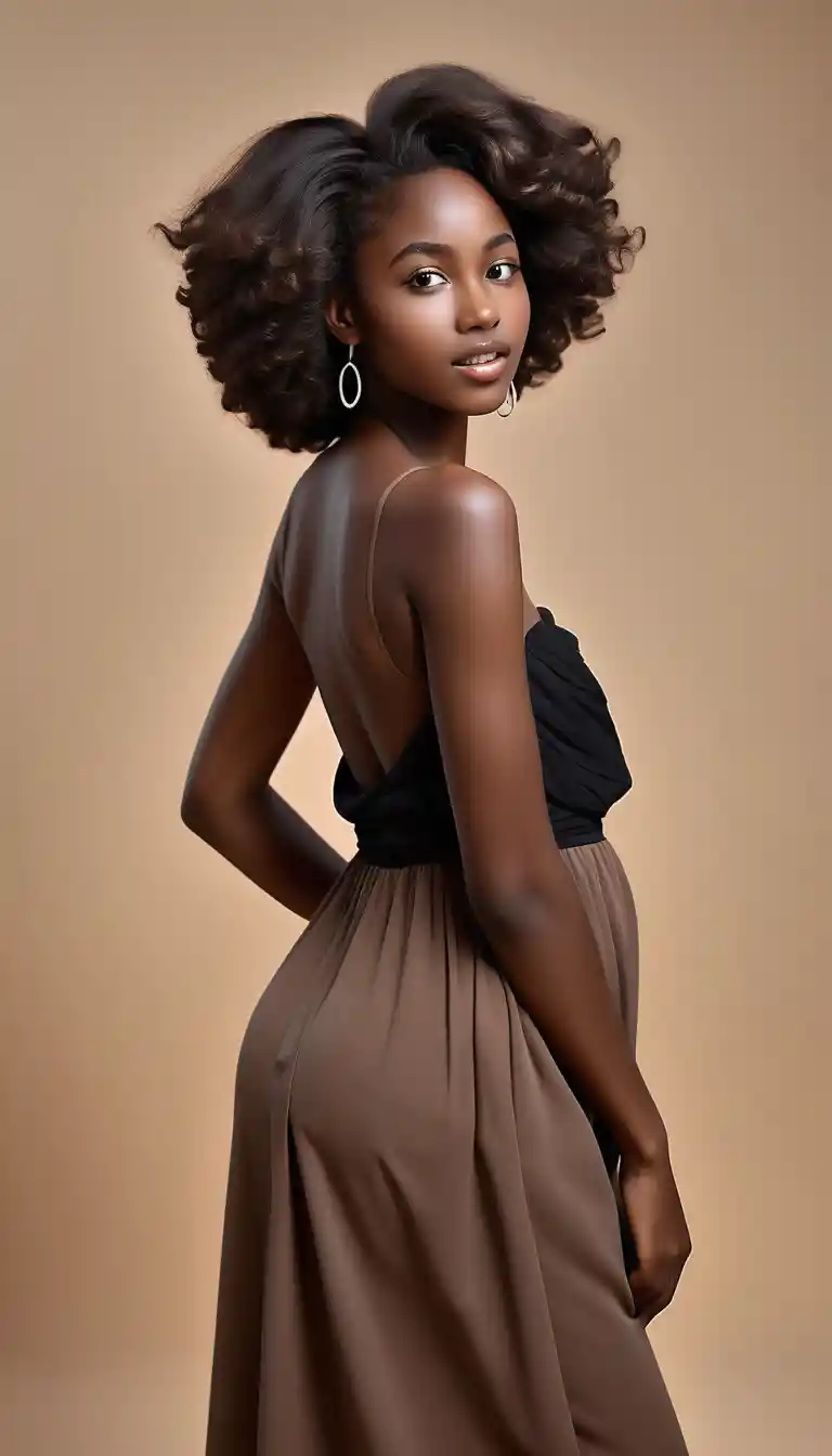 Young African woman surrounded by emotional women