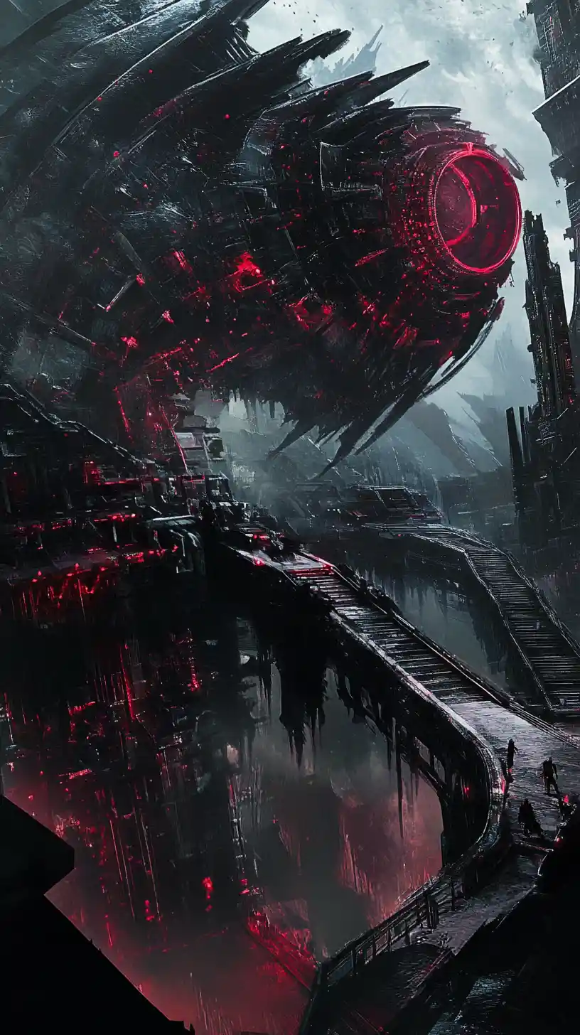 Surreal Dark Fantasy Illusion In A Cyberpunk Inspired World