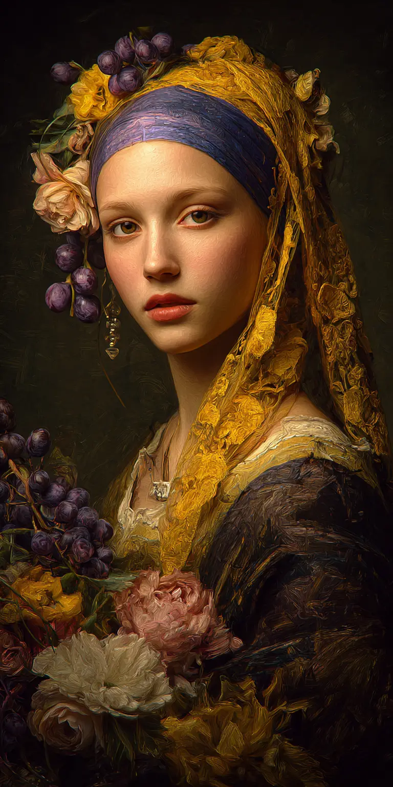 Surreal portrait in digital oil with chemical color tension