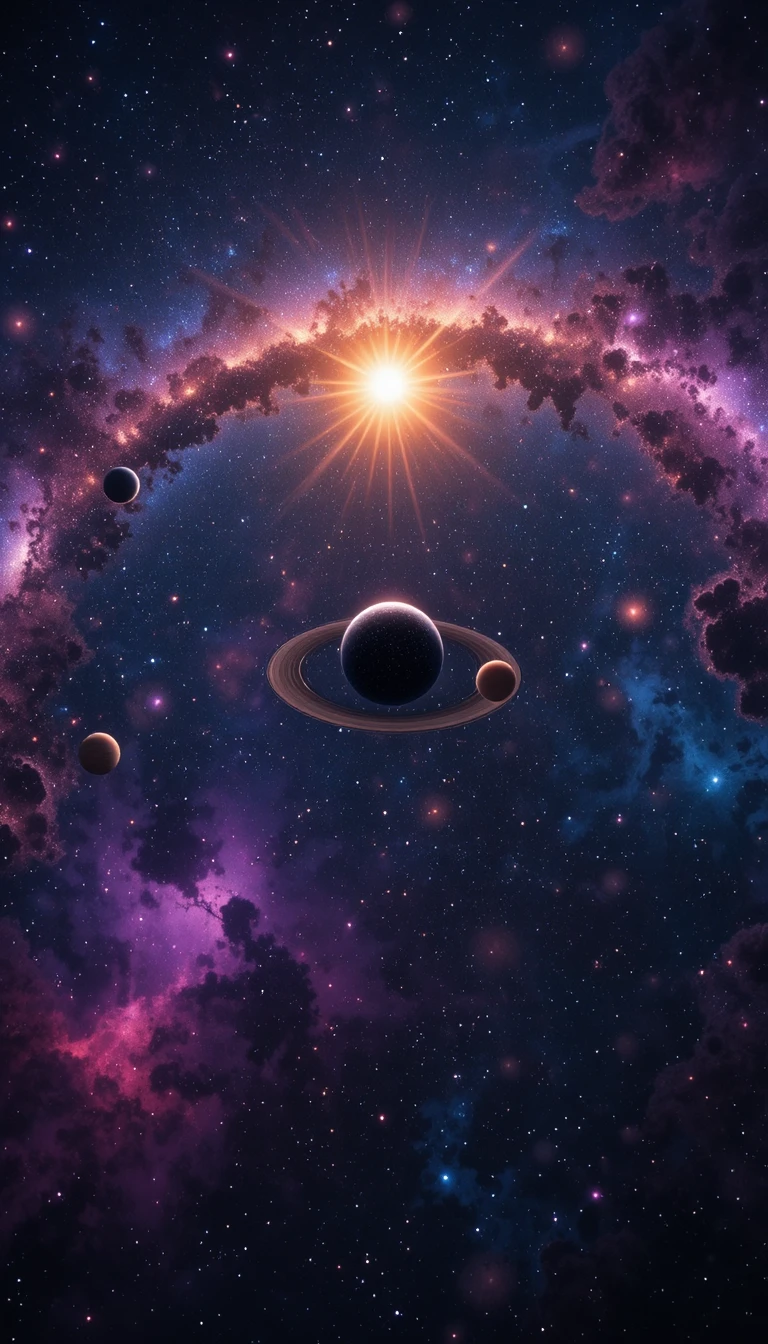 Panoramic Solar System Arc Against The Milky Way