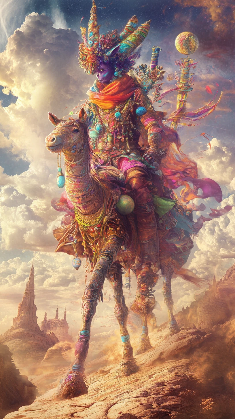 Whimsical Arabian Sprite In A Dreamlike Desert Realm