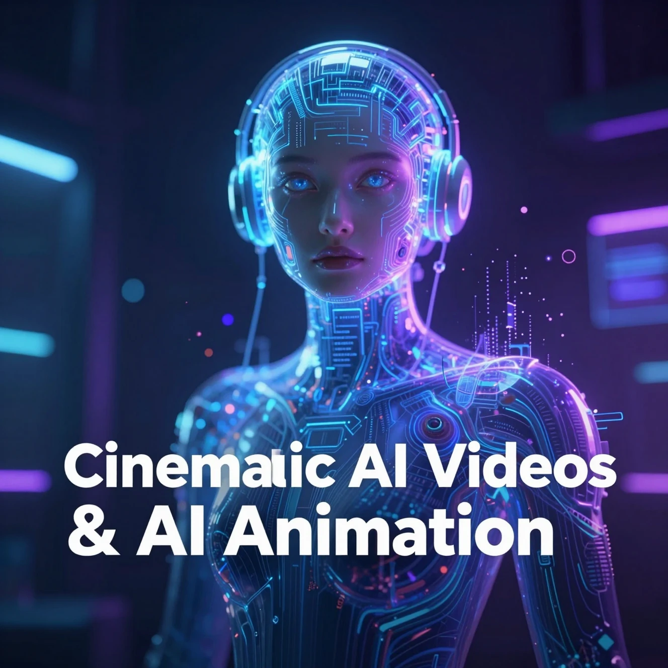 Futuristic Neon Avatar Thumbnail For Cinematic AI Videos