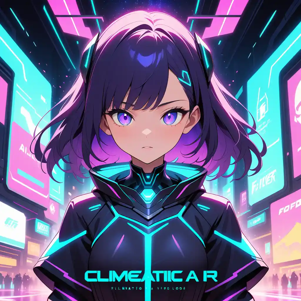 Cinematic neon AI avatar thumbnail for video animation gigs
