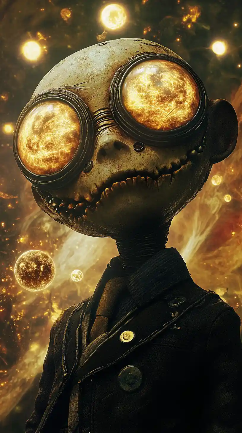 螢光宇宙混沌中的詭異蒸汽龐克人形
