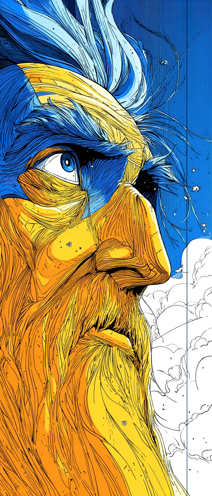 Surreal close up portrait of Zeus in a dreamlike style