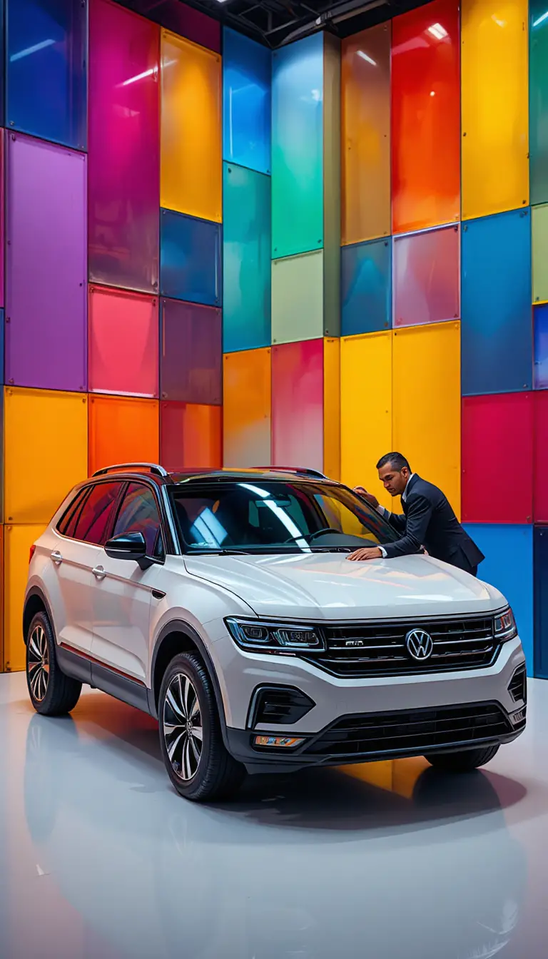 Technician applying ceramic protection to a modern SUV