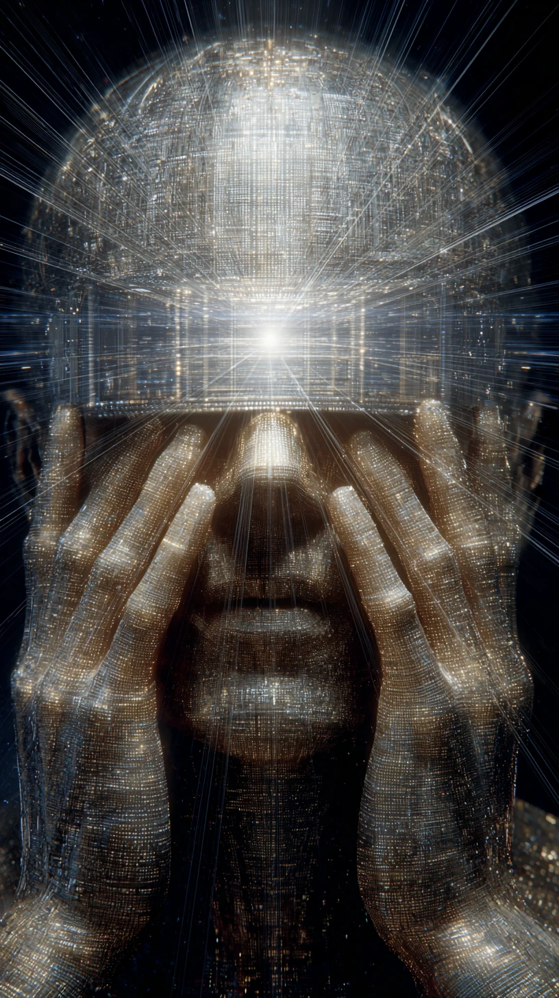 Forma abstrata infinita renderizada com dramática profundidade tridimensional