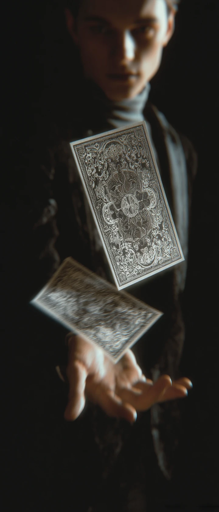 O carta de tarô O Mago surgindo do plano ao tridimensional