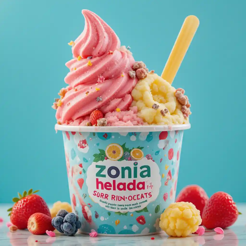 Zona Helada 冰淇淋品牌標誌，滿載豐富美味