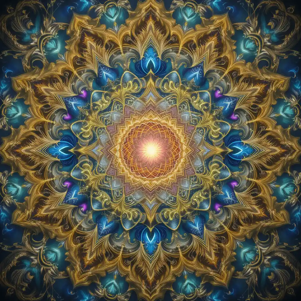 Divine fractal vision weaving nature spirituality and fantasy