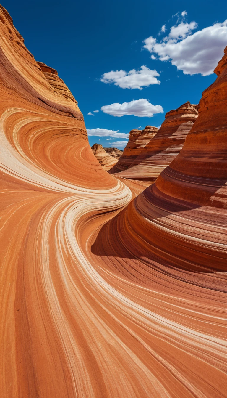 Vagues colorées de grès dans le désert de l’Arizona