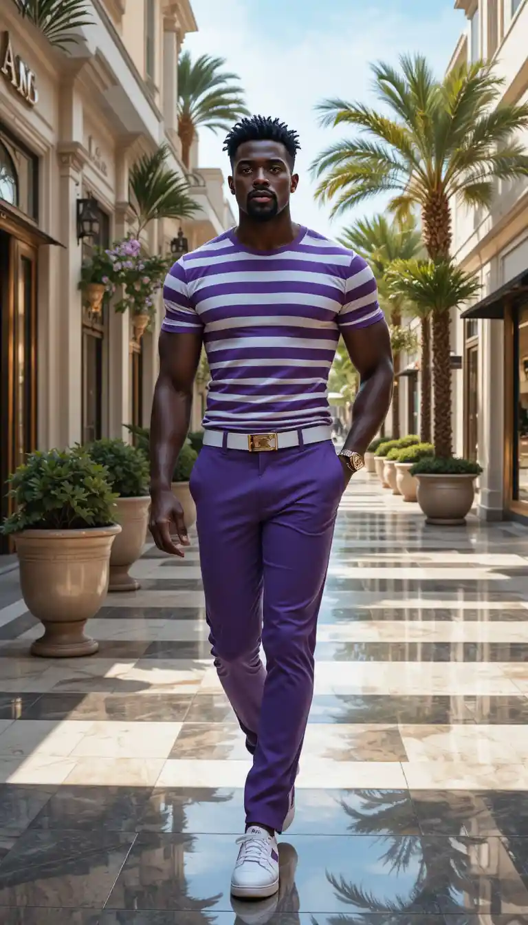 Confident stylish man walking in luxury outdoor plaza
