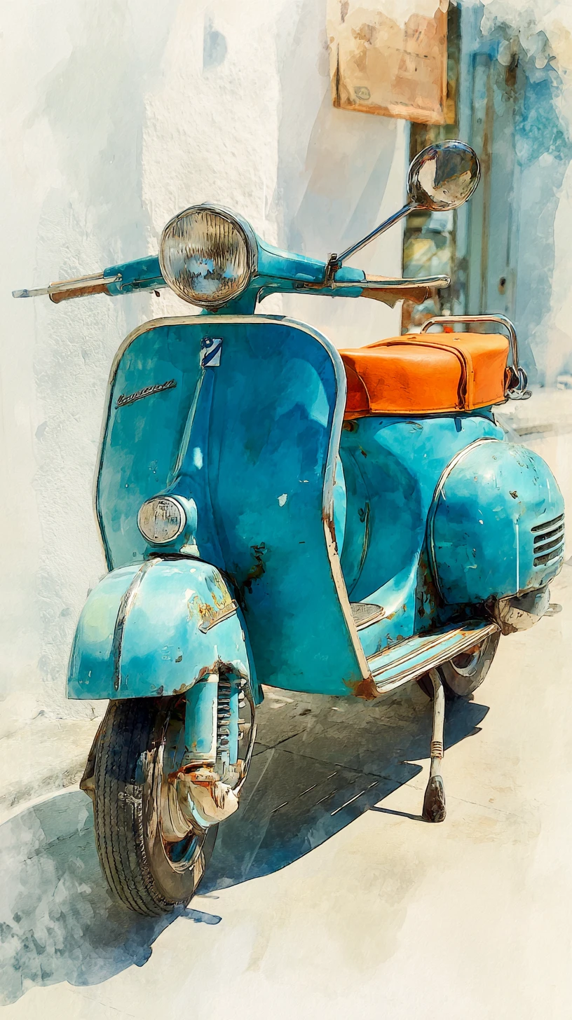 Vintage scooters and mods by the sunny seaside