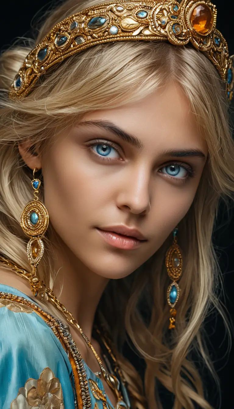 Sensual fantasy woman in hooded cloak holding lantern