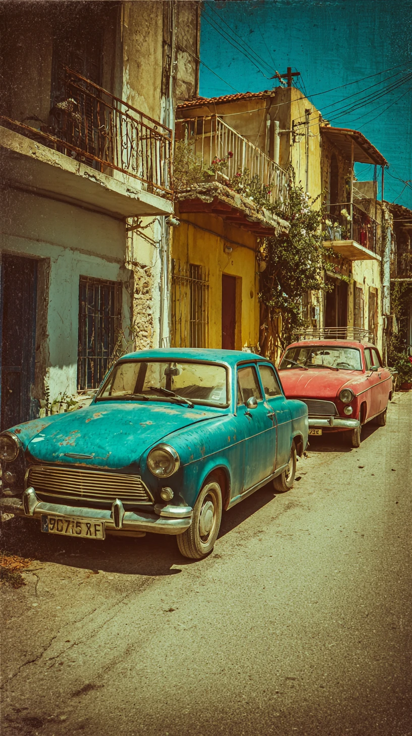 Carros vintage dos anos 1980 no estilo de carrinhos de brinquedo