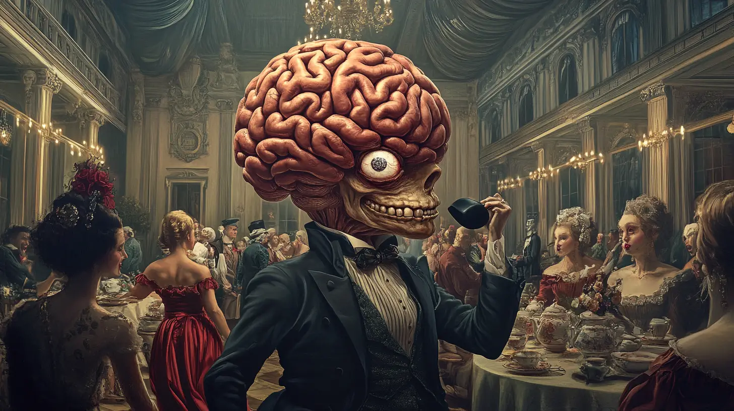 Gentleman brain greeting guests at an elegant ballroom party