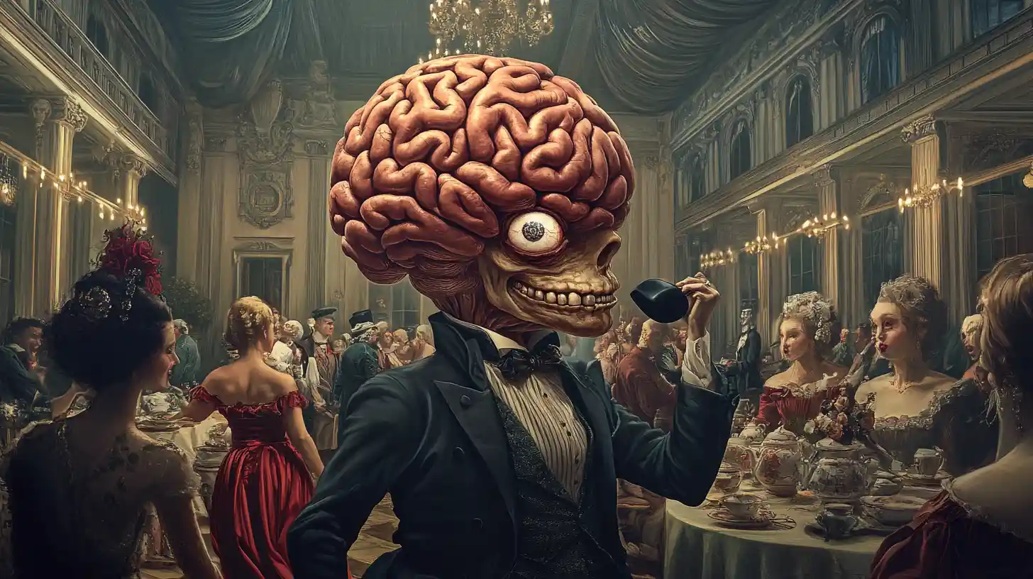 Gentleman brain greeting guests at an elegant ballroom party