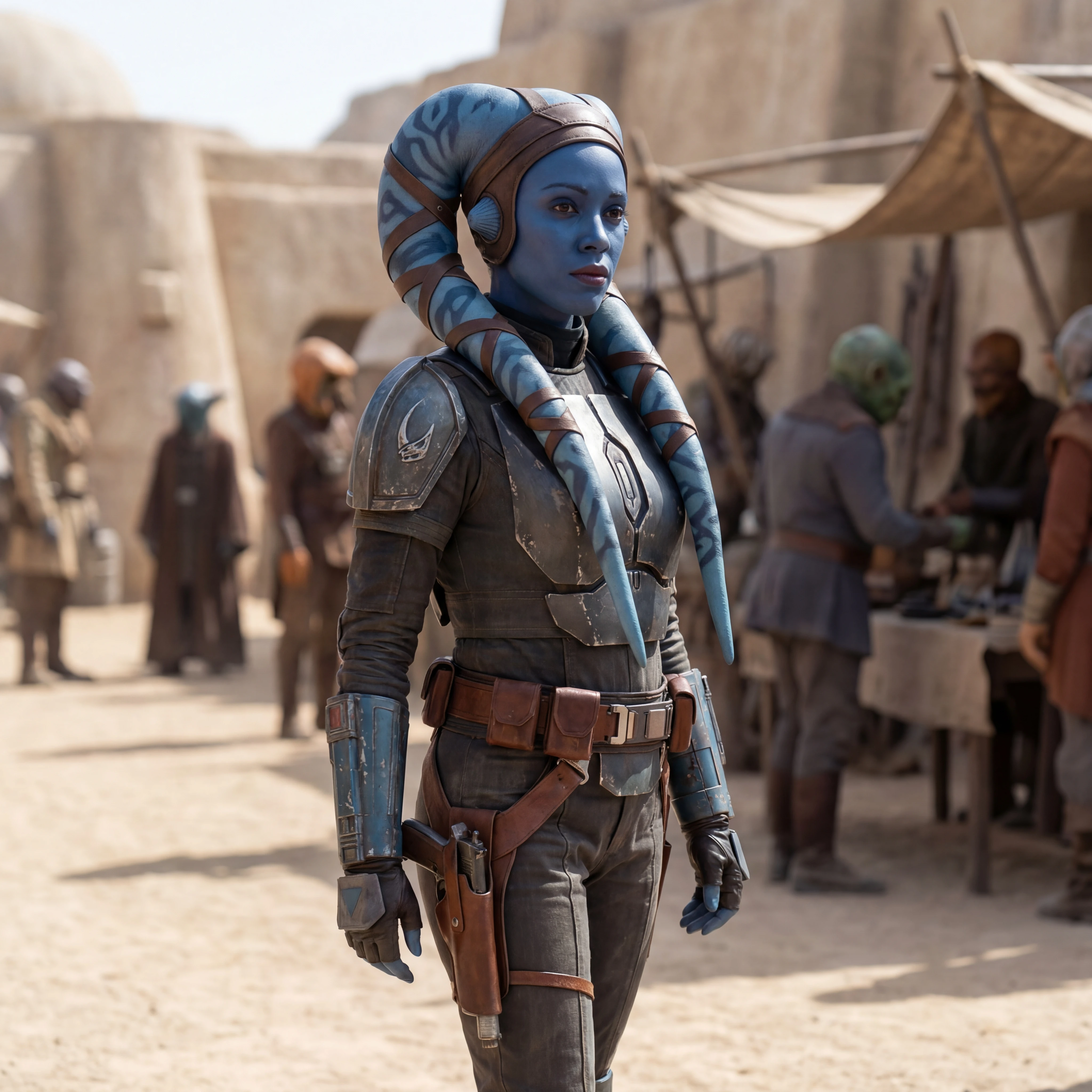 Mercenaire Twilek de science‑fiction saisissante aux tentacules crâniens flottants
