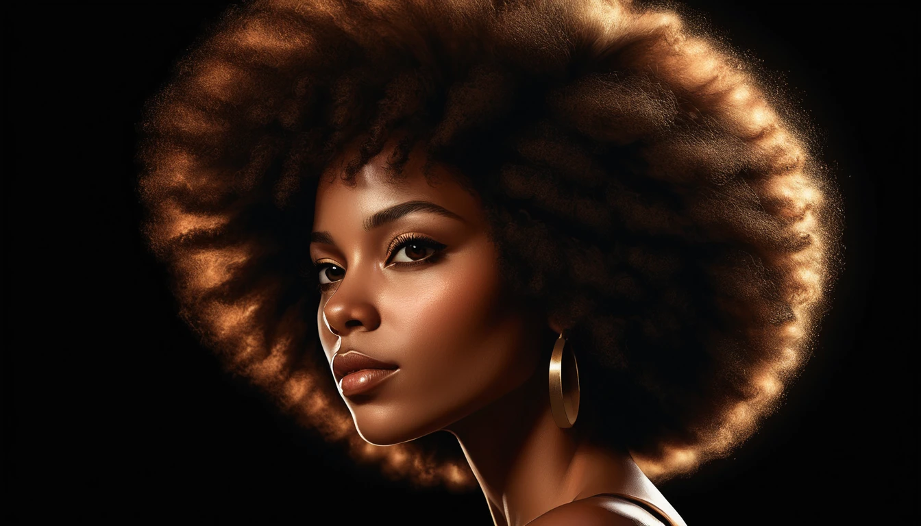 Profile portrait of an afro haired african american woman