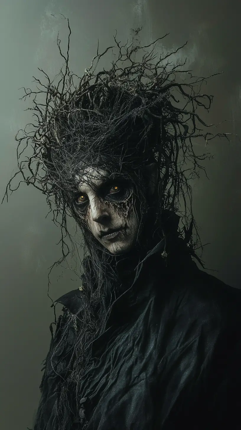 Figura imponente in un oscuro sogno distopico di Halloween