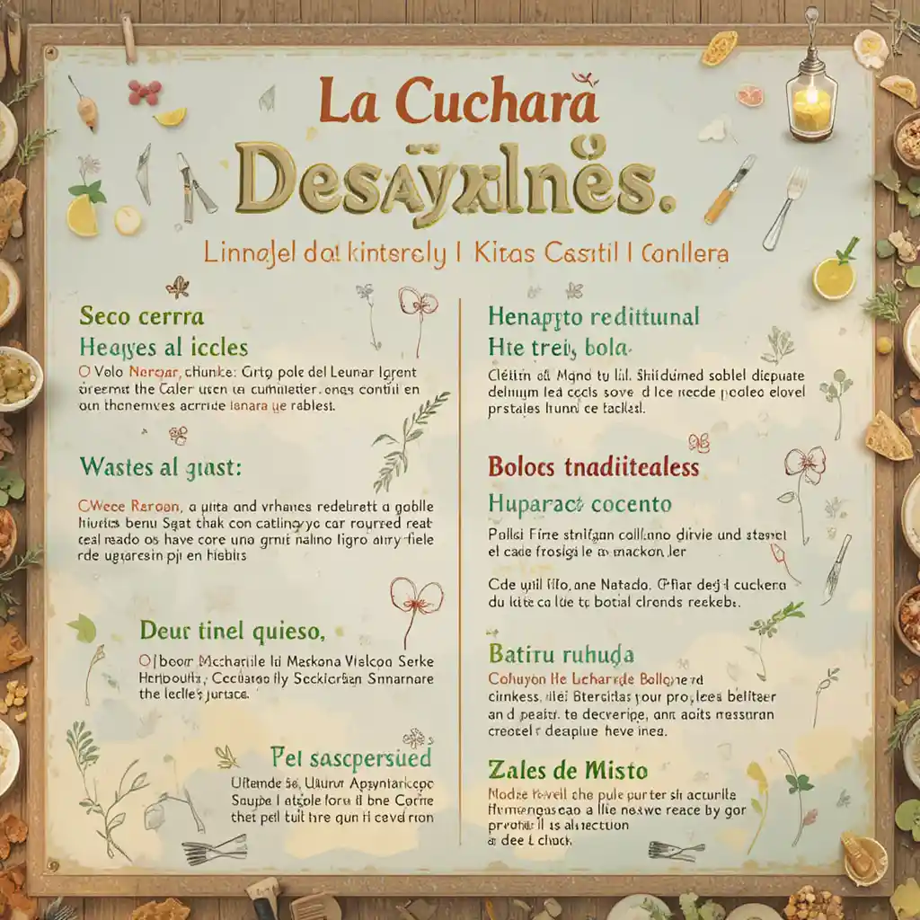 Design del menù colazione caldo per La Cuchara Machaleña